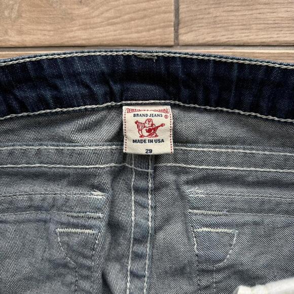 Y2K True Religion Blue Rhinestones Denim Jeans - Picture 3 of 5